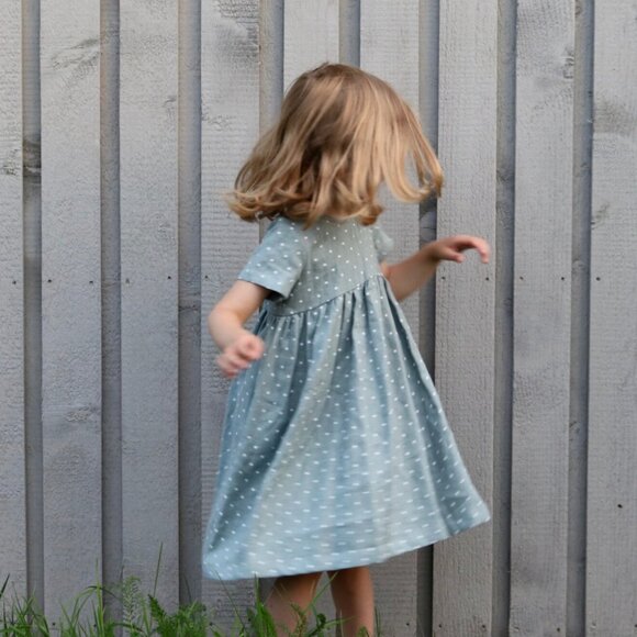 OffOn toddler 2T 3T 100% Linen Polka Dot Dress - Picture 1 of 11